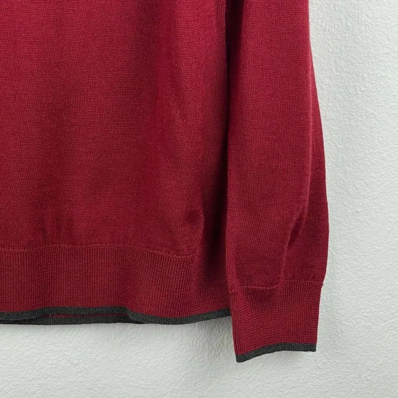 INC International Concepts Sweater Men's Sz S Pullover V-Neck Merino Wool Red - Picture 6 of 8